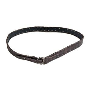 Vintage 90s Brown Lizard Embossed Braided Belt Silver O-Ring Buckle Reptile